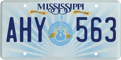 MS license plate AHY563