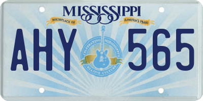 MS license plate AHY565