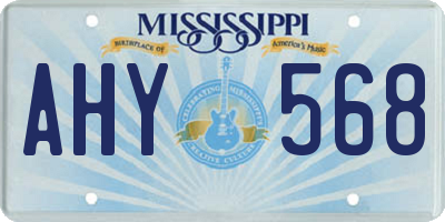 MS license plate AHY568