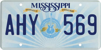 MS license plate AHY569