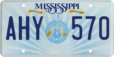 MS license plate AHY570