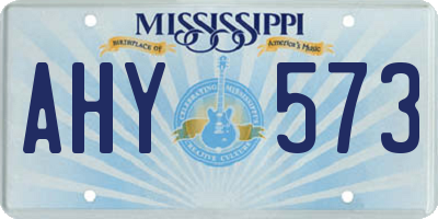 MS license plate AHY573