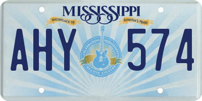 MS license plate AHY574