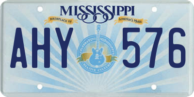 MS license plate AHY576