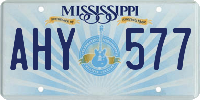 MS license plate AHY577