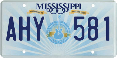 MS license plate AHY581
