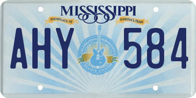 MS license plate AHY584