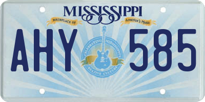 MS license plate AHY585