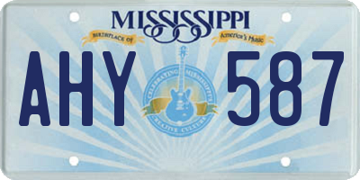 MS license plate AHY587