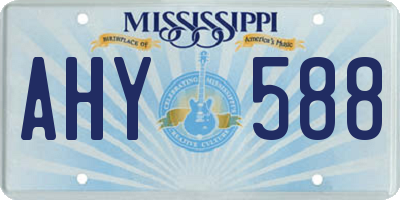 MS license plate AHY588
