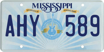 MS license plate AHY589
