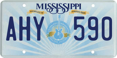 MS license plate AHY590