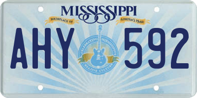 MS license plate AHY592