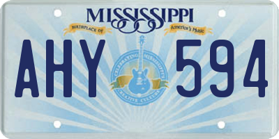 MS license plate AHY594