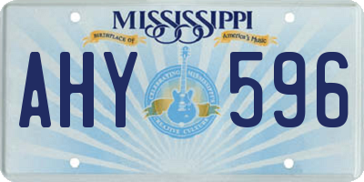 MS license plate AHY596