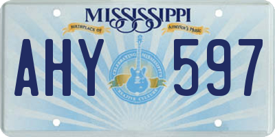 MS license plate AHY597
