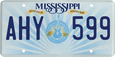 MS license plate AHY599