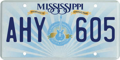 MS license plate AHY605