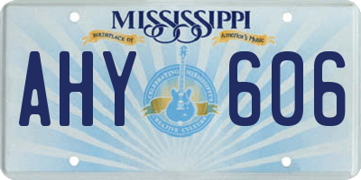 MS license plate AHY606