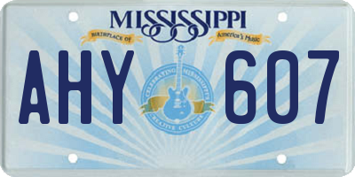 MS license plate AHY607