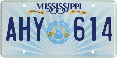 MS license plate AHY614