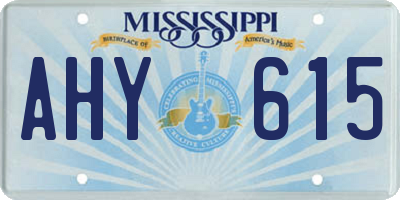 MS license plate AHY615
