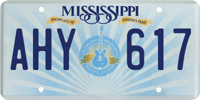 MS license plate AHY617