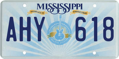 MS license plate AHY618