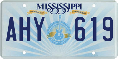 MS license plate AHY619