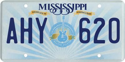 MS license plate AHY620