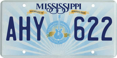 MS license plate AHY622