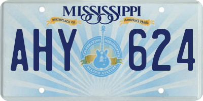 MS license plate AHY624