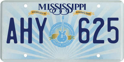 MS license plate AHY625