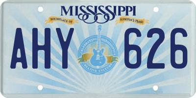 MS license plate AHY626