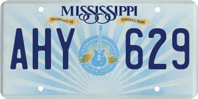 MS license plate AHY629