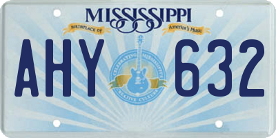 MS license plate AHY632