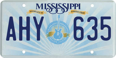 MS license plate AHY635