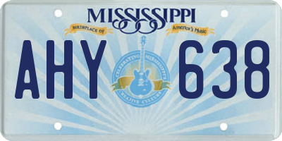 MS license plate AHY638