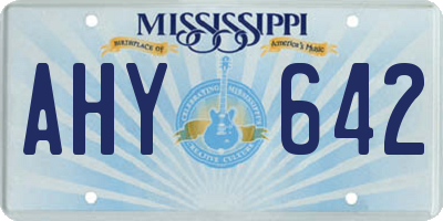 MS license plate AHY642