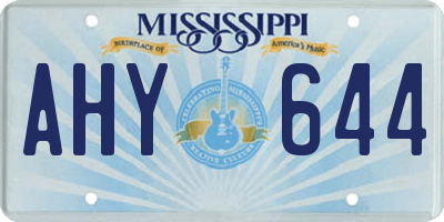 MS license plate AHY644