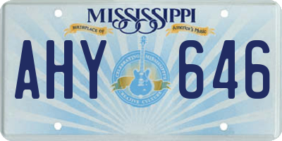 MS license plate AHY646