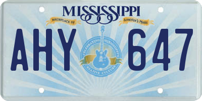 MS license plate AHY647