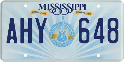 MS license plate AHY648