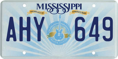 MS license plate AHY649