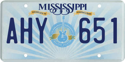 MS license plate AHY651