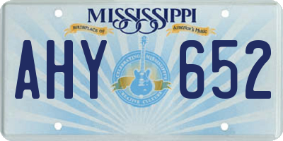 MS license plate AHY652