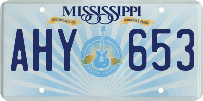 MS license plate AHY653