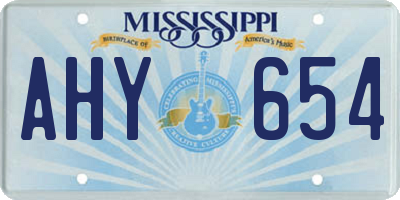 MS license plate AHY654