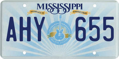 MS license plate AHY655