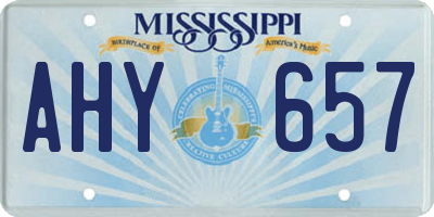 MS license plate AHY657